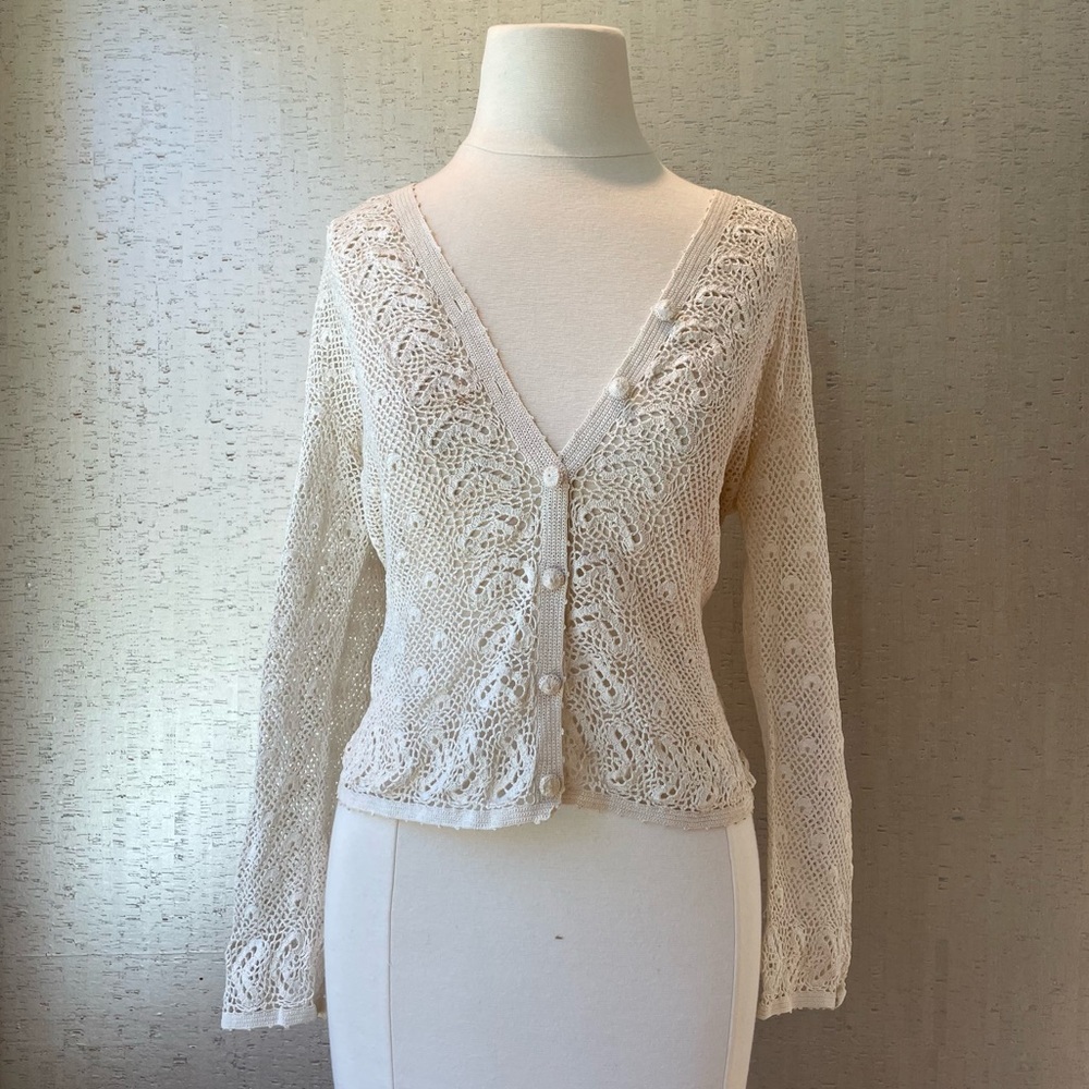 Vintage Lace Sheer Cardigan Top